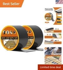 2 Rolls Butyl Deck Tape 2" x 50' - Waterproof Adhesive for Joists & Beams