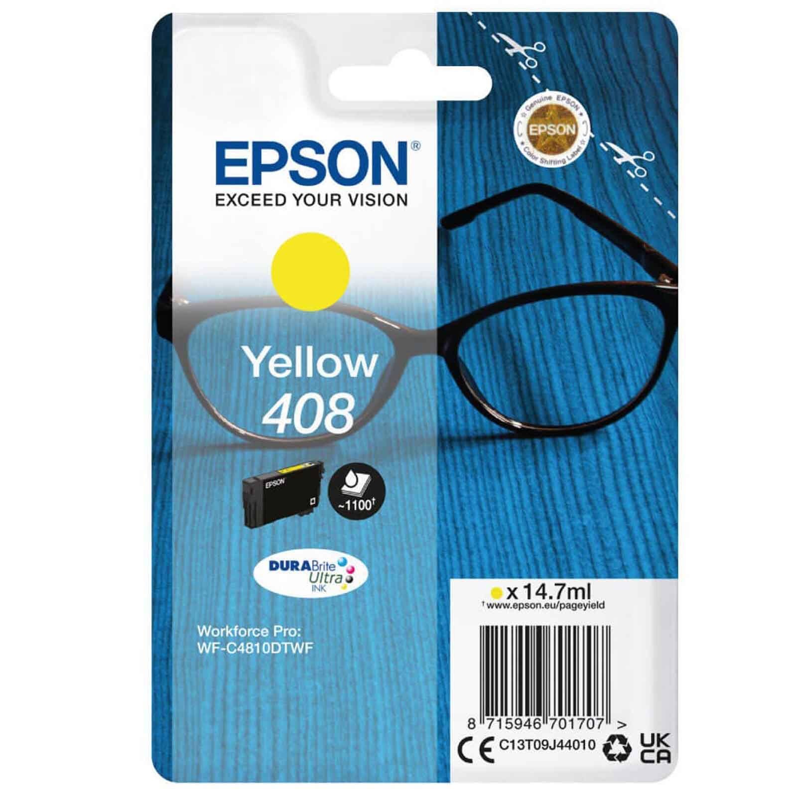 Epson 408 Ink Cartridge DURABrite Ultra Glasses Yellow - Image 6