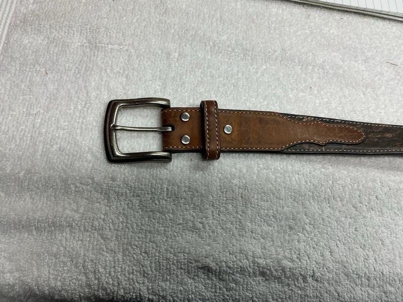 Nocona Western Mens Belt Leather Deer Skull Mossy Oak Camo N24372222 Size 38