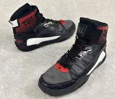 NearFall Wrestling Shoes Mens Sz 7 Black Red High Top Lace Up Sneaker MMA Boxing