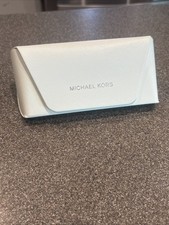 Michael Kors Authentic Hard Eyeglasses/Sunglasses Case in White With New Cloth