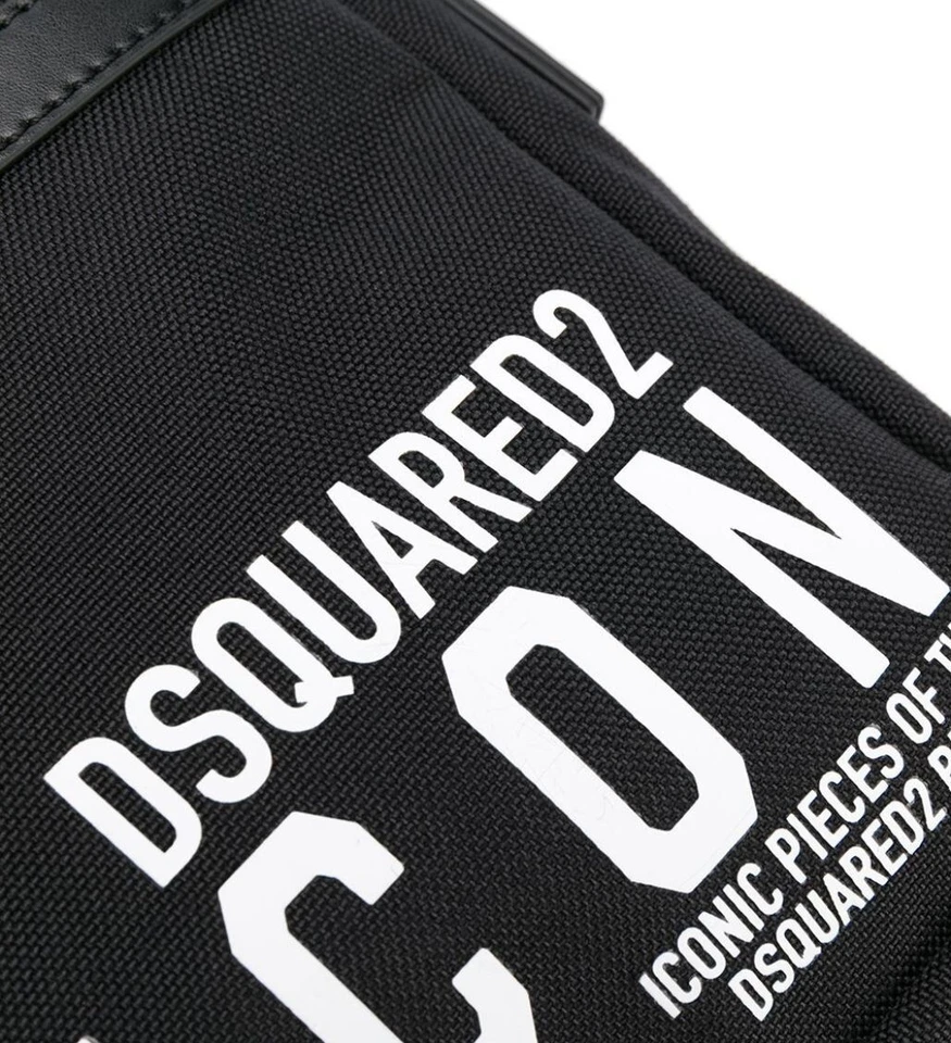 Bolso Cruzado Para Hombre Dsquared 2 ICON Logo Firma Negro - Imagen 3 de 4