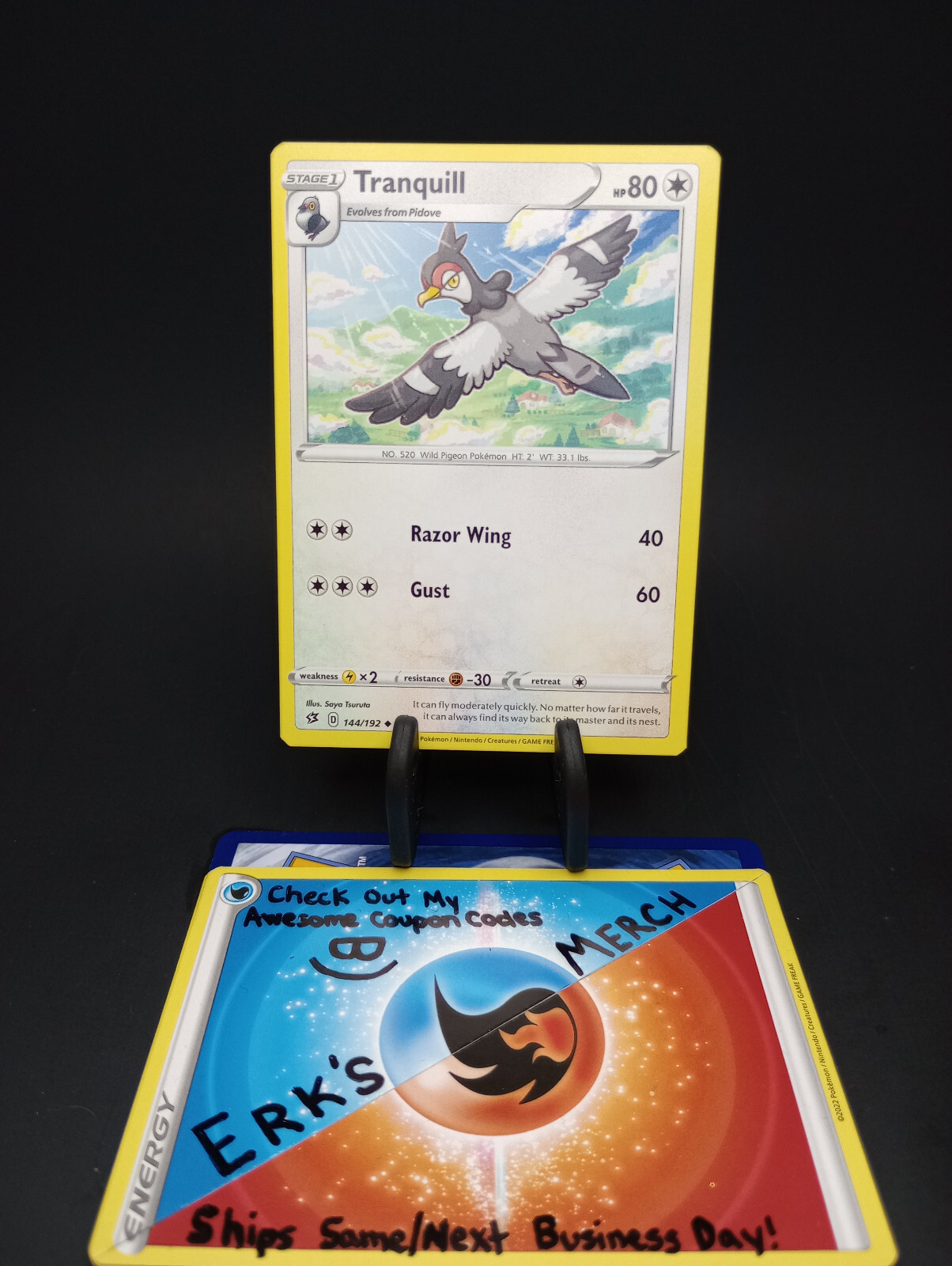 Tranquill 144/192 Rebel Clash Regular Uncommon Pokemon Card 