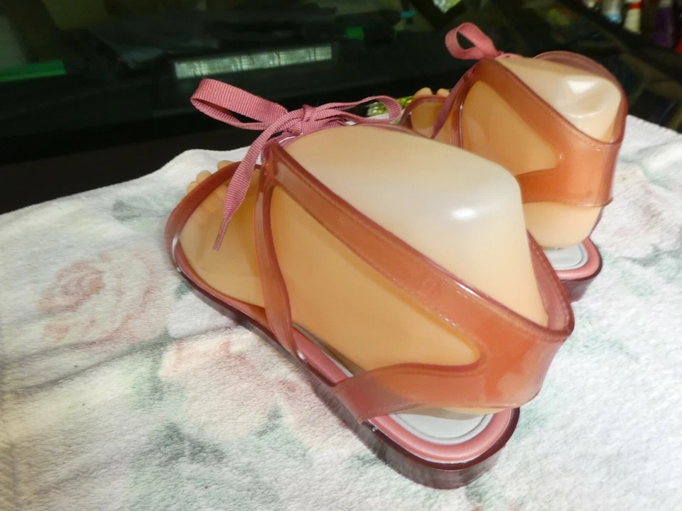 Melissa + Jason Wu~Women's Artemis Light Pink Jelly Sandals~7~Ribbon Tie~N/W/O/B - Image 4 of 4