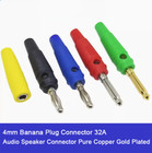 4mm Banana Plug Connector 32A Audio Speaker Connector Pure Copper Gold Plated