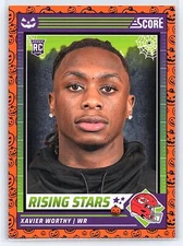 2024 Score-A-Treat #50 Xavier Worthy A-Treat - Rising Stars Orange Pumpkin