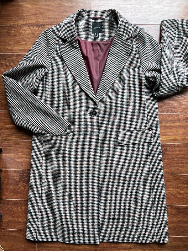 NEW LOOK Houndstooth Blazer/Coat Brown - EUC - Beautiful!