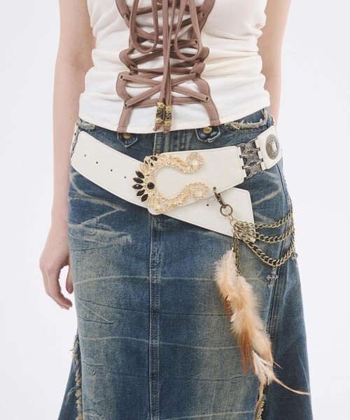 D.i.a. revival gyaru gal feather chain  faux western leather belt ? s-l1200.jpg main image 3