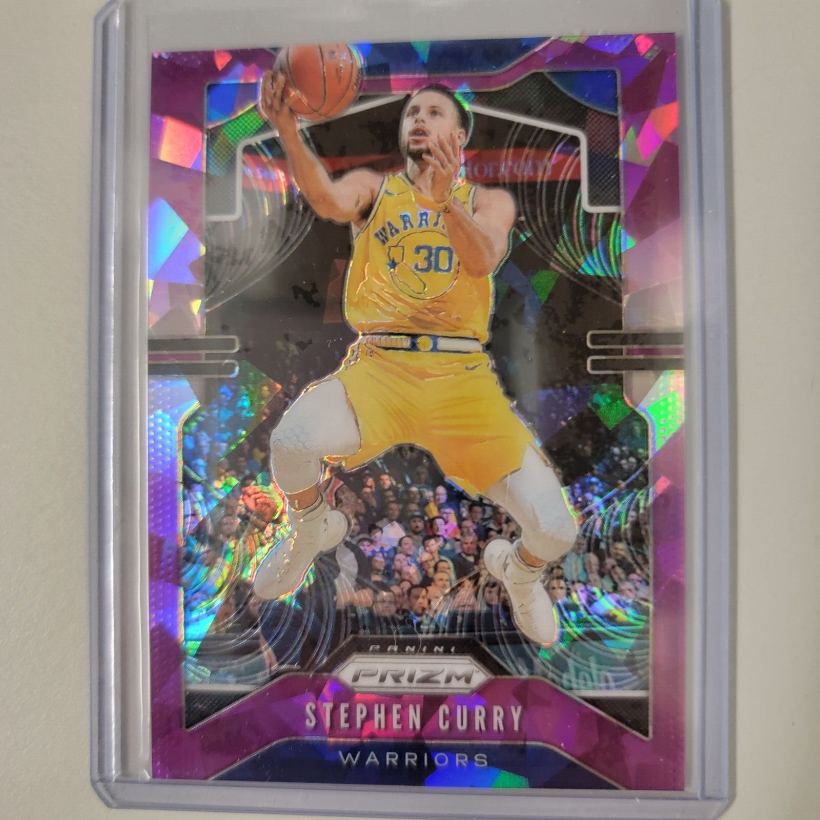 Stephen Curry 2019 Panini Prizm #98 Purple Ice #045/149 Golden State Warriors