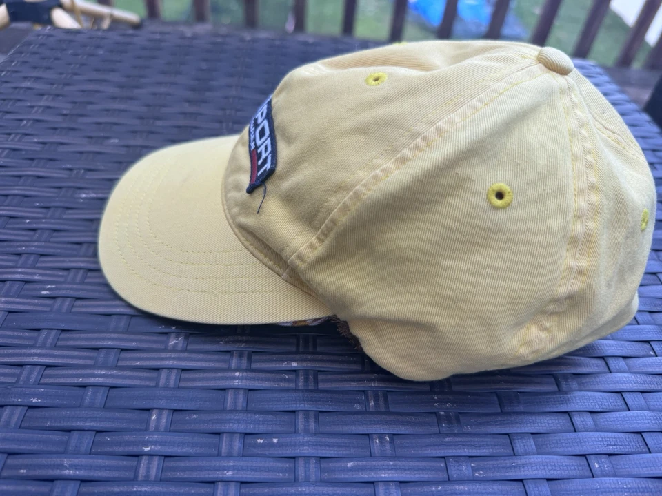 Chapéu polo esportivo vintage anos 90 por Ralph Lauren amarelo alça traseira ajustável OSFM - Imagem 4 de 4