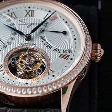 Sugess Tourbillon Master Day Date Seagull ST8004 Mechanical Watch SU8004GW7