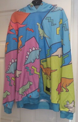 Freshhoods Dinosaur Print Jumper Hoodie Size Medium UK