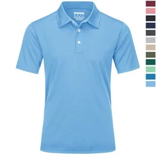 Men's Polo Shirts Short Sleeve Quick Dry Golf Sport T Casual Work Shirts