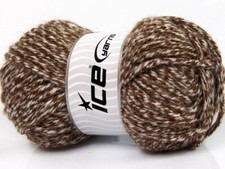 4-Skein Lot Atlas Superbulky Yarn Acrylic 4x100g/65m Brown Cream