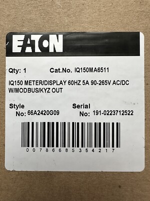 NEW Eaton IQ150MA6511 IQ150 Electronic Power Meter Display 60Hz 5A 90-265V AC/DC