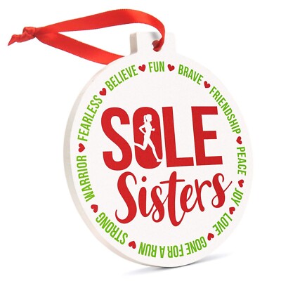 Gone for a Run Running Round Ceramic Ornament | Sole Sister Words