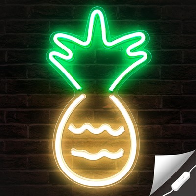 Pineapple Neon Light - Pineapple Neon Signs for Bedroom, Wall Decorations -