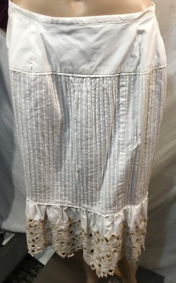 Jupe Blanche Brodée Peter Nygard Taille M – Style Superposé
