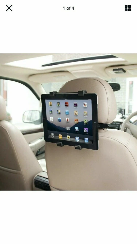 Universal In Car Headrest Back Seat Holder Mount for Apple iPads & Samsung Tabs - Image 3 of 4
