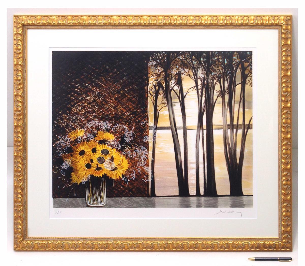 Michel Henry Sunset And Bouquet Hand Signed Numbered Ed275 Lithograph Art Ebay