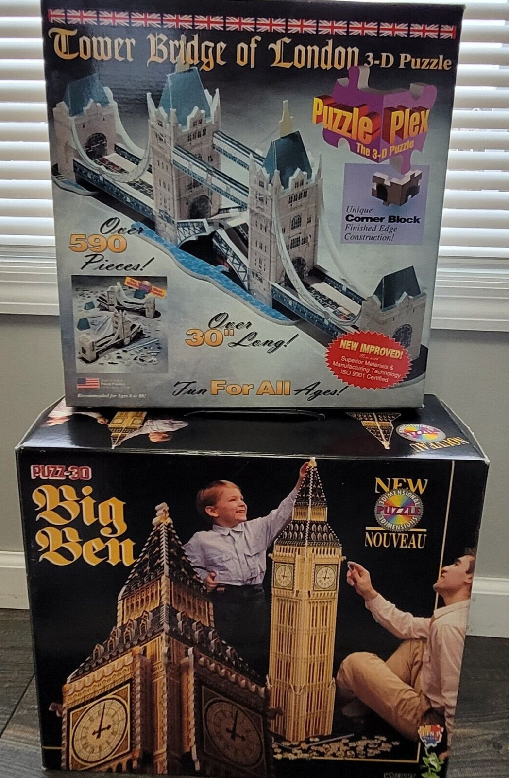 Wrebbit Large 3-Dimensional Puzzle Big Ben 1,483 Pieces & Tower Bridge of London