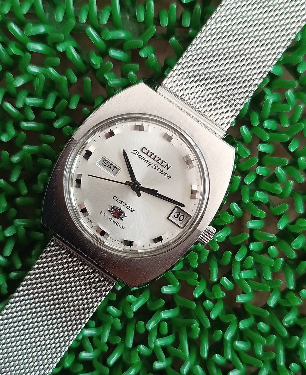 NICE VINTAGE CITIZEN DANDY SEVEN CUSTOM 27 JEWELS DAY/DATE