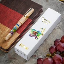 BENU EUPHORIA FOUNTAIN PEN ARMENIAN WINE HAND PAINTED ONLY 50 MADE GOLD DUST