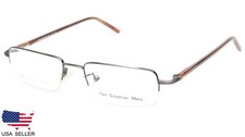 NEW Hart Schaffner Marx 813 Amber GUNMETAL EYEGLASSES GLASSES HSM 51-17-135mm