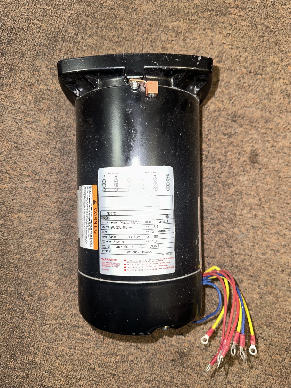 Motor de piscina y spa Century Q3072