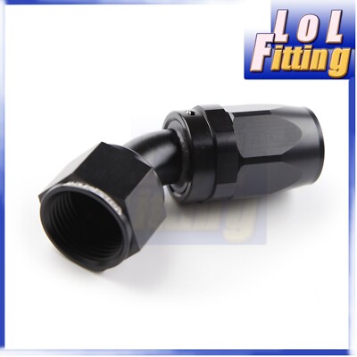 US SHIP AN-10 10AN 45 Degree Swivel Fuel Oil Hose End Fitting Adapter Black
