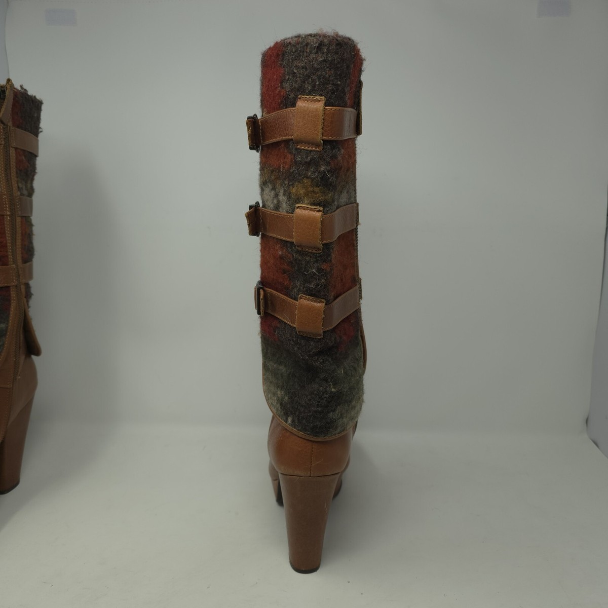VOGUE WIN EM ALL Size 9M Picante Leather Wool Designer Fashion Knee High Boots View 5
