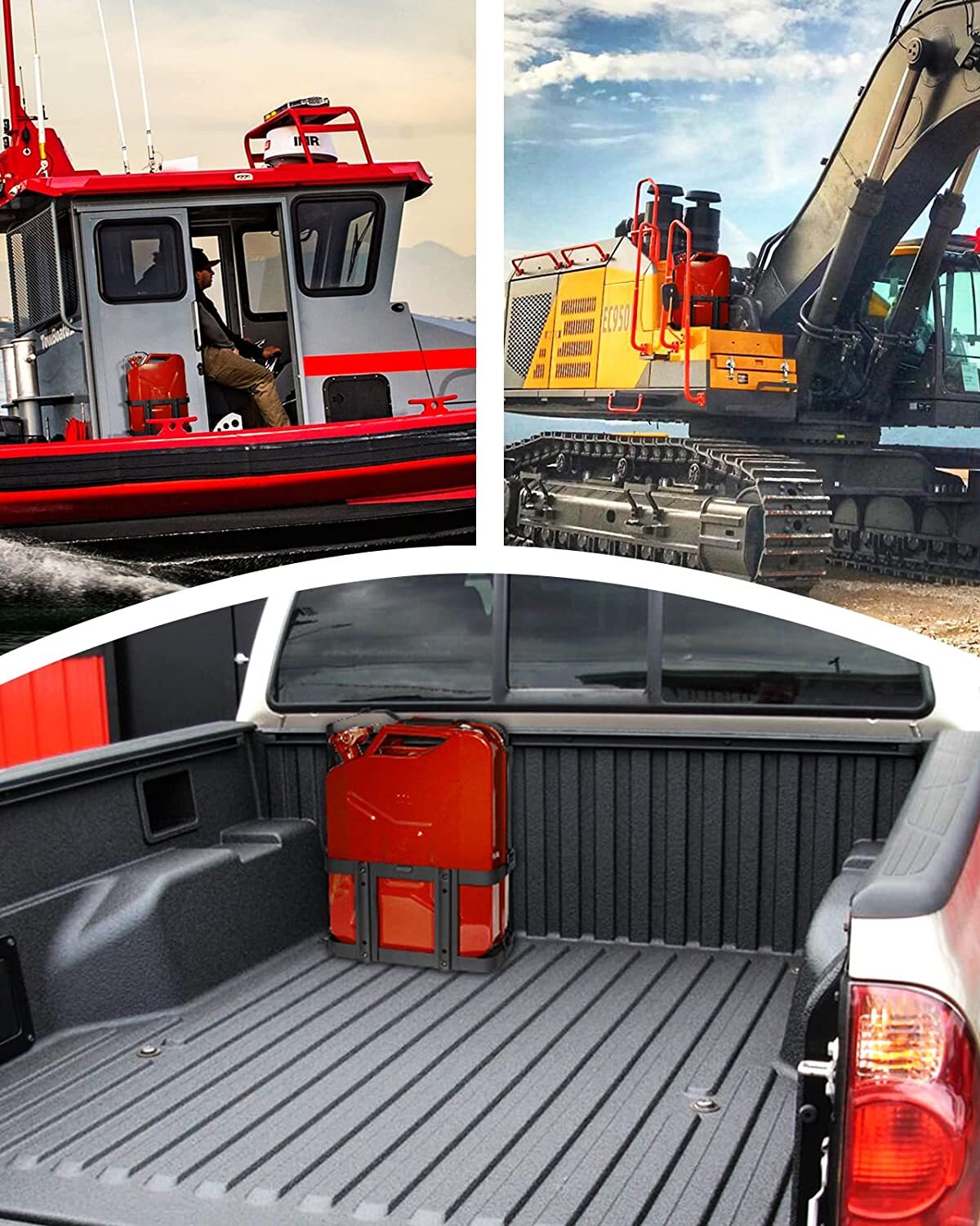 SPARKWHIZ 2023 Upgrade Lockable Jerry Can Mount Holder 5.28 Gallon ( 20 Liter )