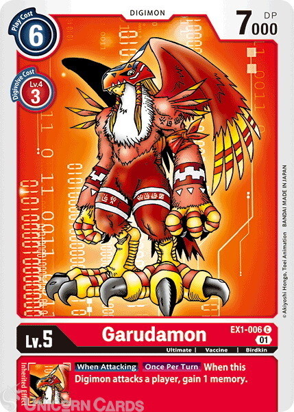 EX1-006 Garudamon Common Mint Digimon Card | eBay