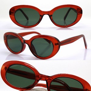 OCCHIALI DA SOLE DONNA classico ovale occhio di gatto rosso mattone verde  retrò | eBay