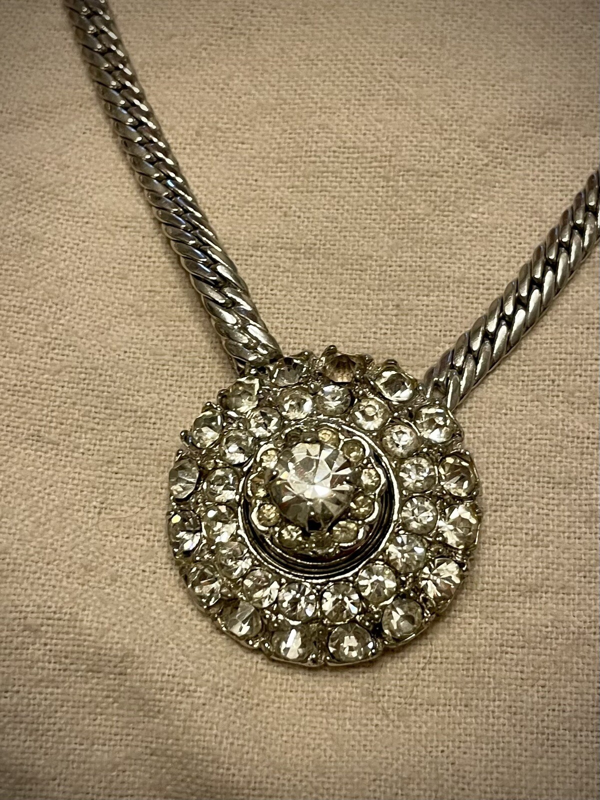 Unique Vintage Toggle Snap Button Rhinestone Neck… - image 5