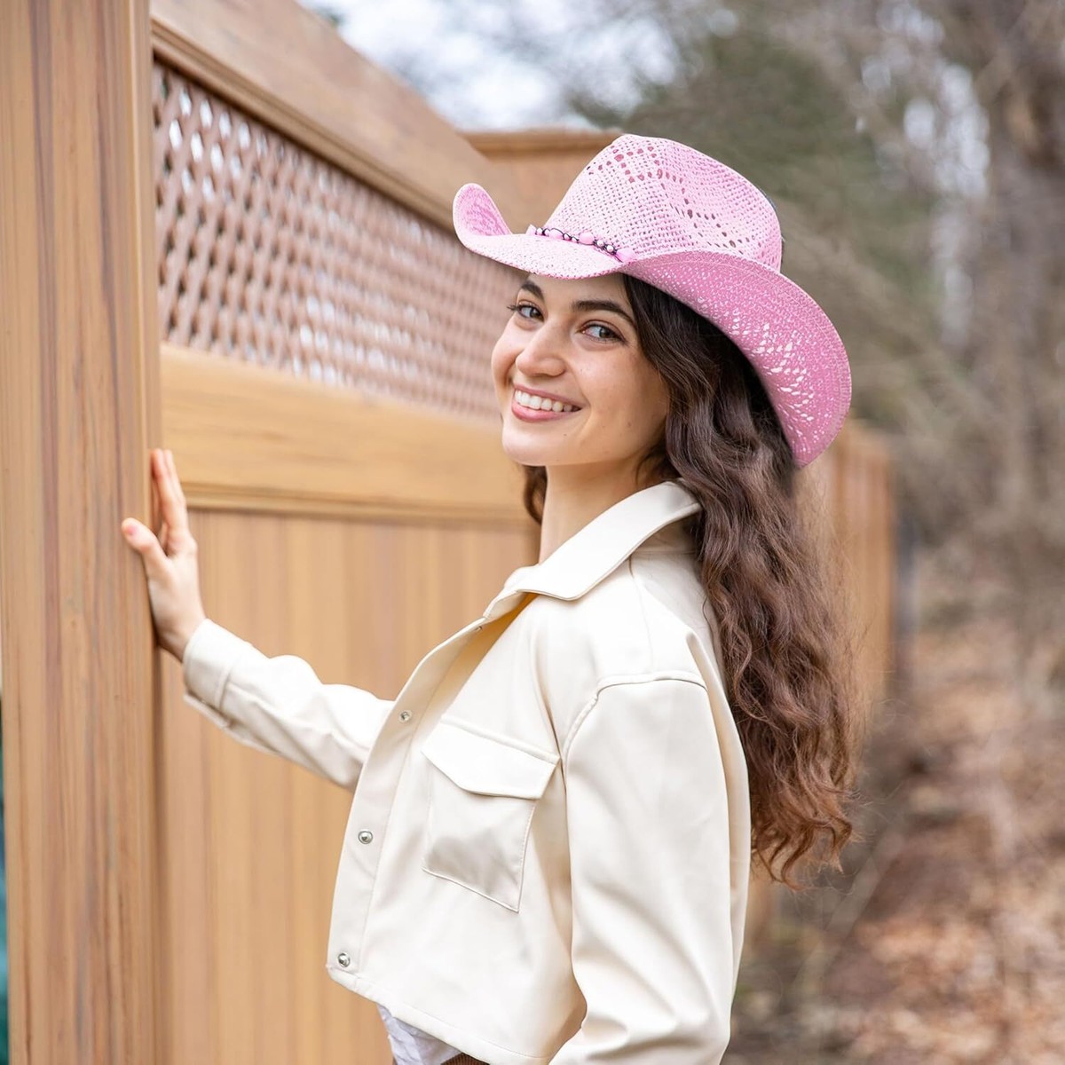 6378 Straw Cowboy Hat For Women With Beaded Trim And Shapeable Brim, T20 Saddleback Shapeable Toyo Straw Cowboy Hat with Beaded Trim  main image 3