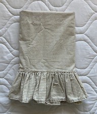 RALPH LAUREN GINGHAM RUFFLED PILLOW CASE KING...