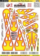 MG6408-2 Ultracal Airbrushed Style Flame Decals 1:24 Scale Slot Car Model Detail