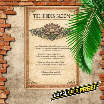 Scottish Folklore Thistle Celtic Botanical Vintage Metal Emblem Sign 8x12