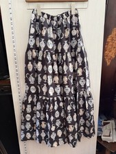 WILFRED ARITZIA Maxi Skirt Womens 2XSBlack Vase Print Linen A-Line Tiered Retro