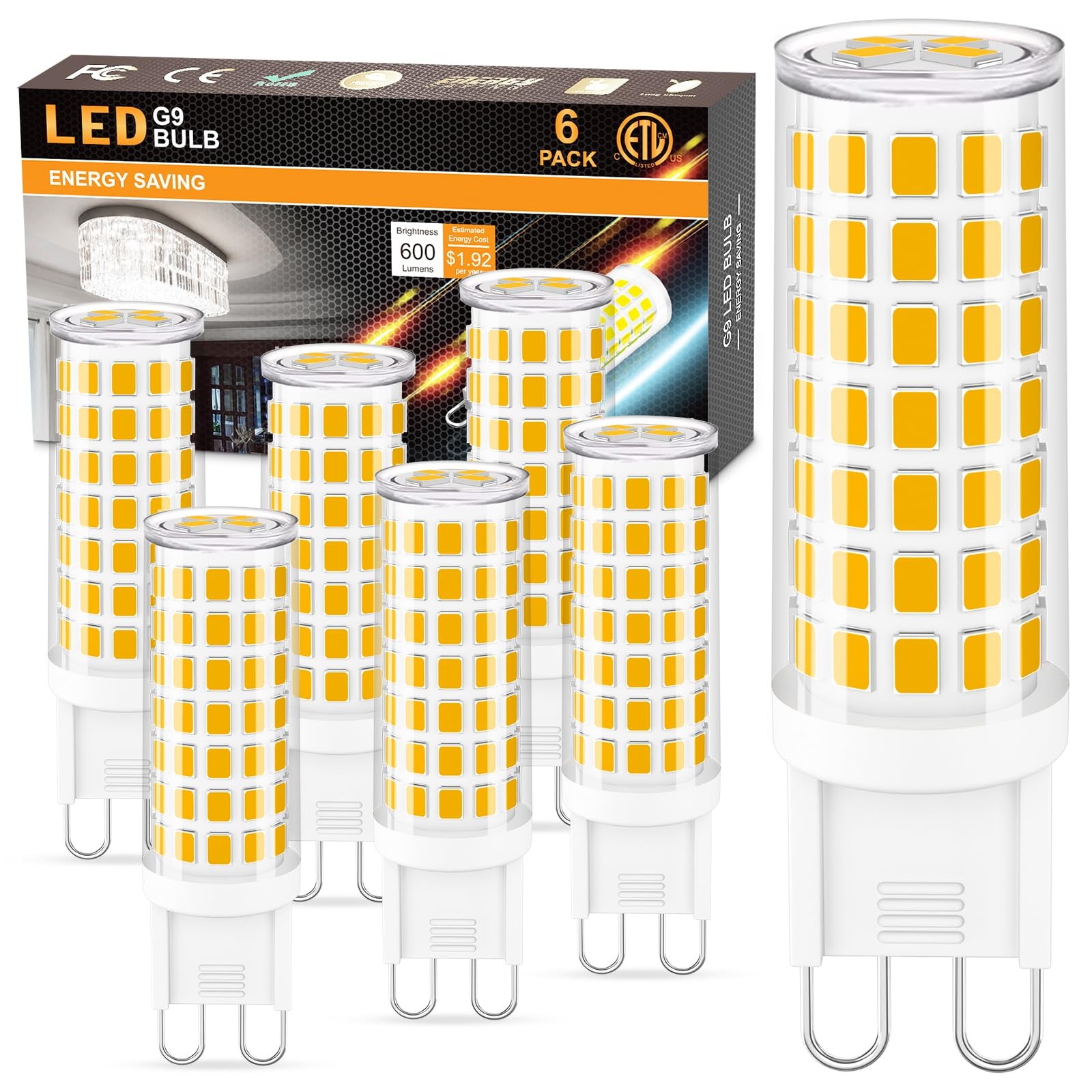 hansang G9 Led Bulb,6W(60W Halogen Bulb Replacement), Chandelier Light Bulbs,...