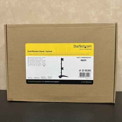 StarTech ARMBARDUOV Dual Vertical Monitor Stand Monitors 13 -27  Adjustable