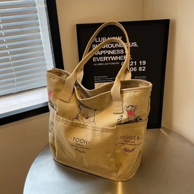 Printed Canvas Tote Bag Retro Shoulder Bag Large Capacity Multi