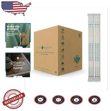 Bulk Agave Drinking Straws, 2000 Count, Natural Brown, Biodegradable, Wrapped