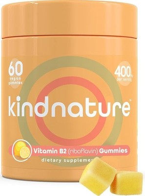 Vitamin B2 Gummies - Riboflavin 400mg Supplement for Kids & Adults - Non-GMO,...