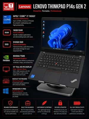 Lenovo P14s Gen2 14'' WS Laptop Intel i7-1165G7 16GB 512GB Nvidia Quadro Win 11