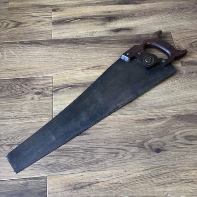 Antike W & F Parks & Co Sheffield Handsäge 29 Zoll Messingmedaillon viktorianisch