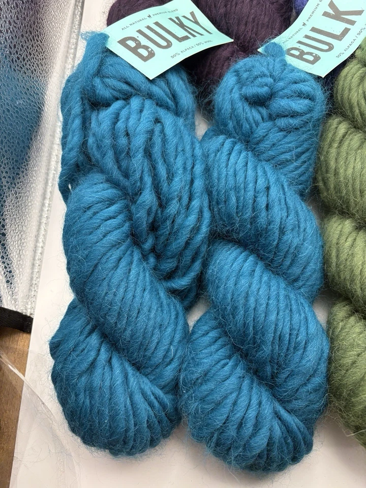 Lote de 9+ Alpacas Cielo Azul Hilo Voluminoso Mezcla Lana Alpaca Tonos Joya 100g 45yds Foto 4 de 4