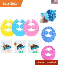 3Pcs Adjustable Baby Shampoo Shower Cap - Eye Protection in Pink, Yellow, Blue