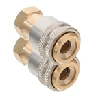 2 Pcs Self Locking Brass Air Chuck Tire Inflator Adaptor 1/4 Inch